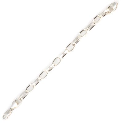 925 Ayar Gümüş 0,8 Cm Oval Doch Zincir Bileklik - 2