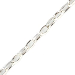 925 Ayar Gümüş 0,8 Cm Oval Doch Zincir Bileklik - 3