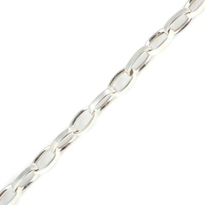 925 Ayar Gümüş 0,8 Cm Oval Doch Zincir Bileklik - 3