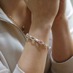 925 Ayar Gümüş 0,8 Cm Oval Doch Zincir Bileklik - Nusrettaki