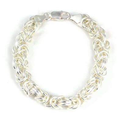 925 Ayar Gümüş 0,9 Cm Kral Zincir Bileklik - 1