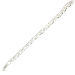 925 Ayar Gümüş 0,9 Cm Oval Burgulu Zincir Bileklik - Nusrettaki (1)