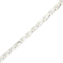 925 Ayar Gümüş 0,9 Cm Oval Burgulu Zincir Bileklik - 3