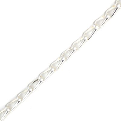 925 Ayar Gümüş 0,9 Cm Oval Burgulu Zincir Bileklik - 3