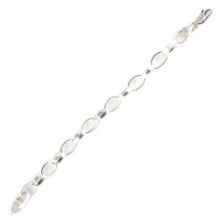 925 Ayar Gümüş 0,9 Cm Oval Doch Zincir Bileklik - Nusrettaki (1)