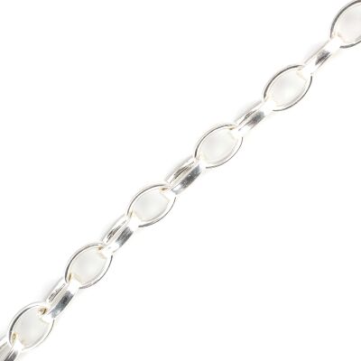 925 Ayar Gümüş 0,9 Cm Oval Doch Zincir Bileklik - 3