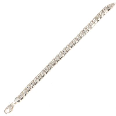 925 Ayar Gümüş 0,9 x 12 mm Sade Zincir Bileklik - 4