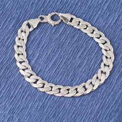 Nusrettaki - 925 Ayar Gümüş 0,9 x 12 mm Zincir Bileklik
