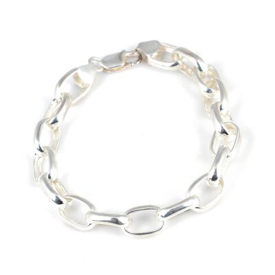 925 Ayar Gümüş 1 Cm Oval Doch Zincir Bileklik - 1