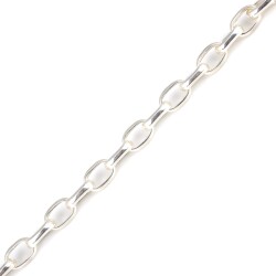 925 Ayar Gümüş 1 Cm Oval Doch Zincir Bileklik - 3