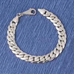 925 Ayar Gümüş 10 x 13 mm Sade Zincir Bileklik - Nusrettaki