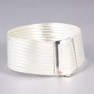 925 Ayar Gümüş 11 Sıra Trabzon Hasırı Bileklik - 2