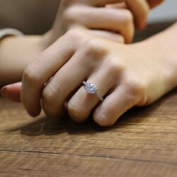 925 Ayar Gümüş 1,35 ct Görünümlü Tektaş Yüzük - 3