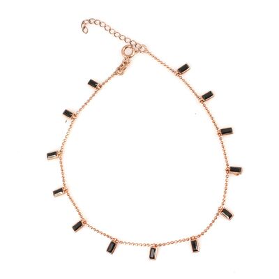 925 Ayar Gümüş 13'Lü Garnet Taşlı Halhal - 1