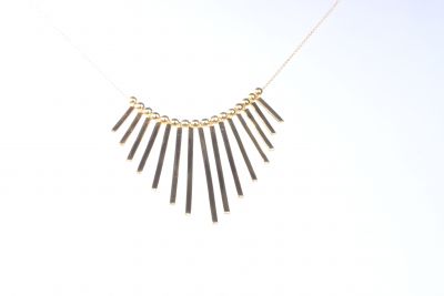 Sterling Silver Multi Fringe & Beads Trend Necklace, Gold Vermeil - 2