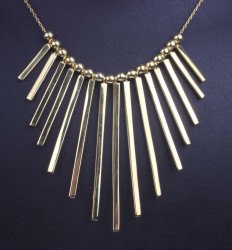 Sterling Silver Multi Fringe & Beads Trend Necklace, Gold Vermeil - 3