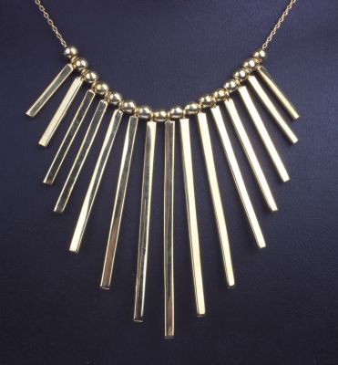 Sterling Silver Multi Fringe & Beads Trend Necklace, Gold Vermeil - 3