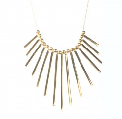 Sterling Silver Multi Fringe & Beads Trend Necklace, Gold Vermeil - 4