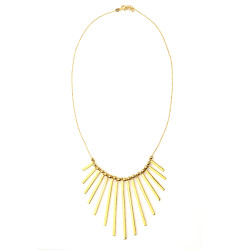 Sterling Silver Multi Fringe & Beads Trend Necklace, Gold Vermeil - 8