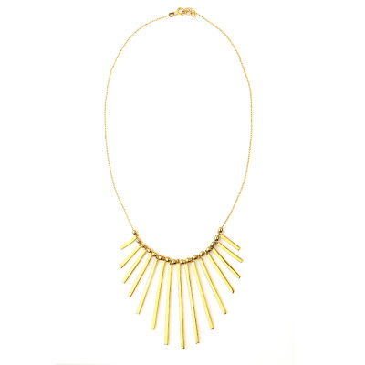 Sterling Silver Multi Fringe & Beads Trend Necklace, Gold Vermeil - 8