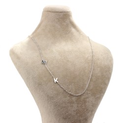 Silver Two Letter Necklace - Nusrettaki