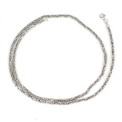 925 Ayar Gümüş 2 Mm Kare Kral Zincir Kolye, 45 Cm - Nusrettaki