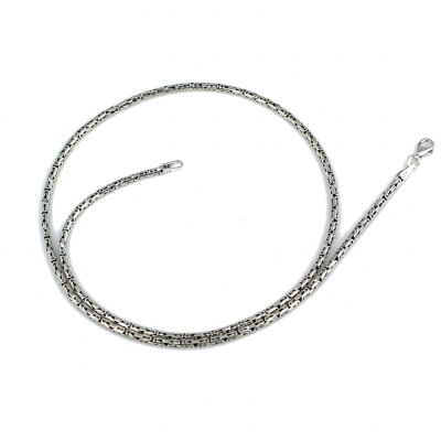 925 Ayar Gümüş 2 Mm Yuvarlak Kral Zincir Kolye, 45 Cm - 1