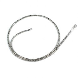 925 Ayar Gümüş 2 Mm Yuvarlak Kral Zincir Kolye, 50 Cm - Nusrettaki