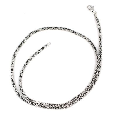 925 Ayar Gümüş 2,5 Mm Kare Kral Zincir Kolye, 65 Cm - 1