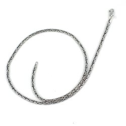 925 Ayar Gümüş 2,5 Mm Yuvarlak Kral Zincir Kolye, 60 Cm - Nusrettaki