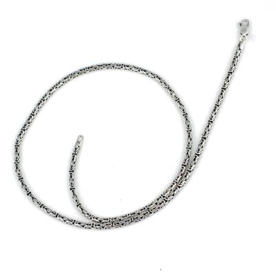 925 Ayar Gümüş 2,5 Mm Yuvarlak Kral Zincir Kolye, 60 Cm - 1