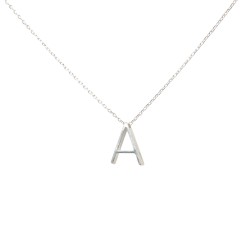 925 Sterling Silver A Letter Necklace - Nusrettaki