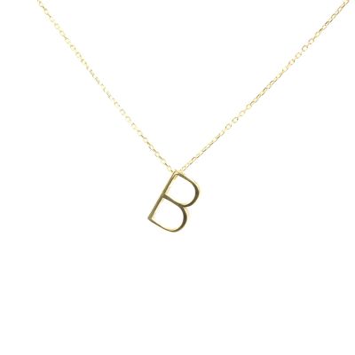 925 Sterling Silver B Letter Necklace - 3
