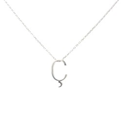Silver C Letter Necklace - Nusrettaki