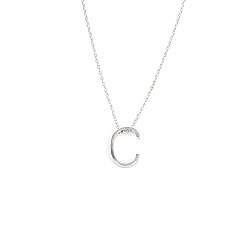 925 Sterling Silver C Letter Necklace - Nusrettaki (1)