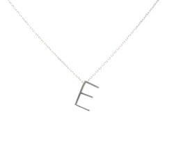 925 Sterling Silver E Letter Necklace - Nusrettaki