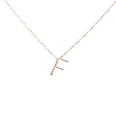 925 Sterling Silver F Letter Necklace - 2