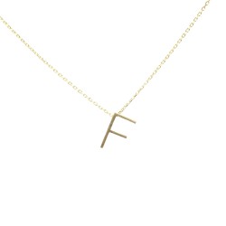 925 Sterling Silver F Letter Necklace - 3