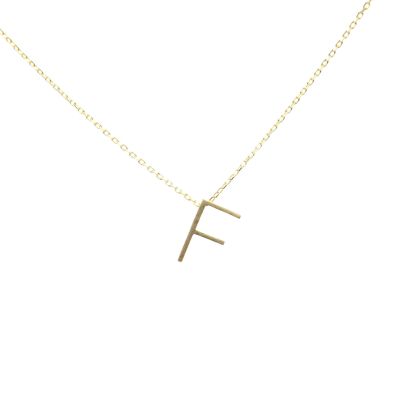 925 Sterling Silver F Letter Necklace - 3