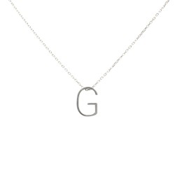 925 Sterling Silver G Letter Necklace - Nusrettaki