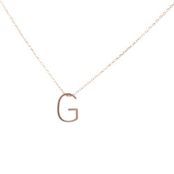 925 Sterling Silver G Letter Necklace - Nusrettaki (1)