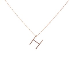 925 Sterling Silver H Letter Necklace - 3