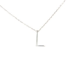 925 Sterling Silver L Letter Necklace - Nusrettaki