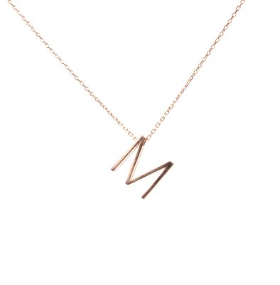 925 Sterling Silver M Letter Necklace - 2