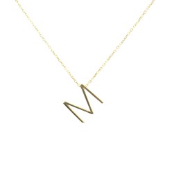 925 Sterling Silver M Letter Necklace - 3