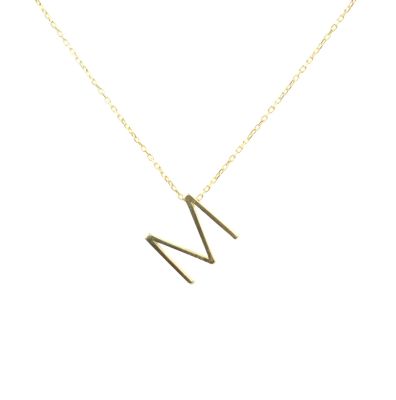 925 Sterling Silver M Letter Necklace - 3