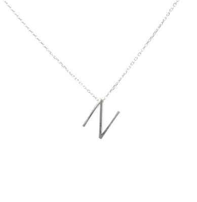 925 Sterling Silver N Letter Necklace - 2