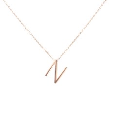 925 Sterling Silver N Letter Necklace - 3
