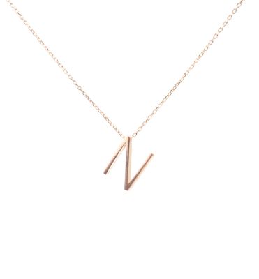 925 Sterling Silver N Letter Necklace - 3