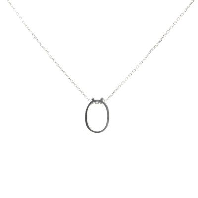 Silver O Letter Necklace - 1